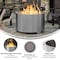 Flash Furniture Titus 27 inch Smokeless Outdoor Firepit, Natural Wood Burning w/Waterproof Cover, Stainless Steel BLN-HY-B-2201FP-03-27-SS-GG - alternate 6